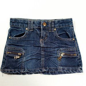 🛍Girls Rocawear dark wash jean skirt gold detail